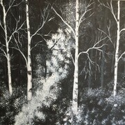 Into the Woods 24 x 24 wrapped acrylic
