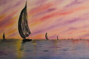 Silhouette Sails 24 x 36 oil