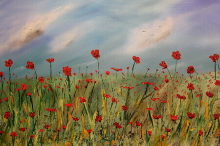 Lest we Forget 24 x 36 oil  with putty knife wrapped canvas