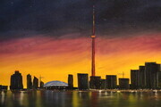 Toronto Evening 24 x 24 oil $350 wrapped canvas